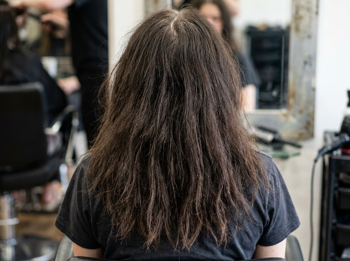 Frizzy Dull Hair Before Balayage