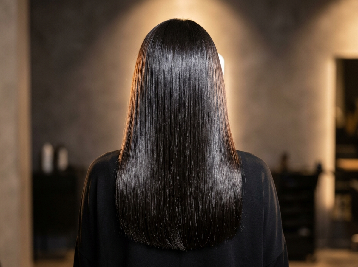 Silky Straight Glass Hair After Keratin