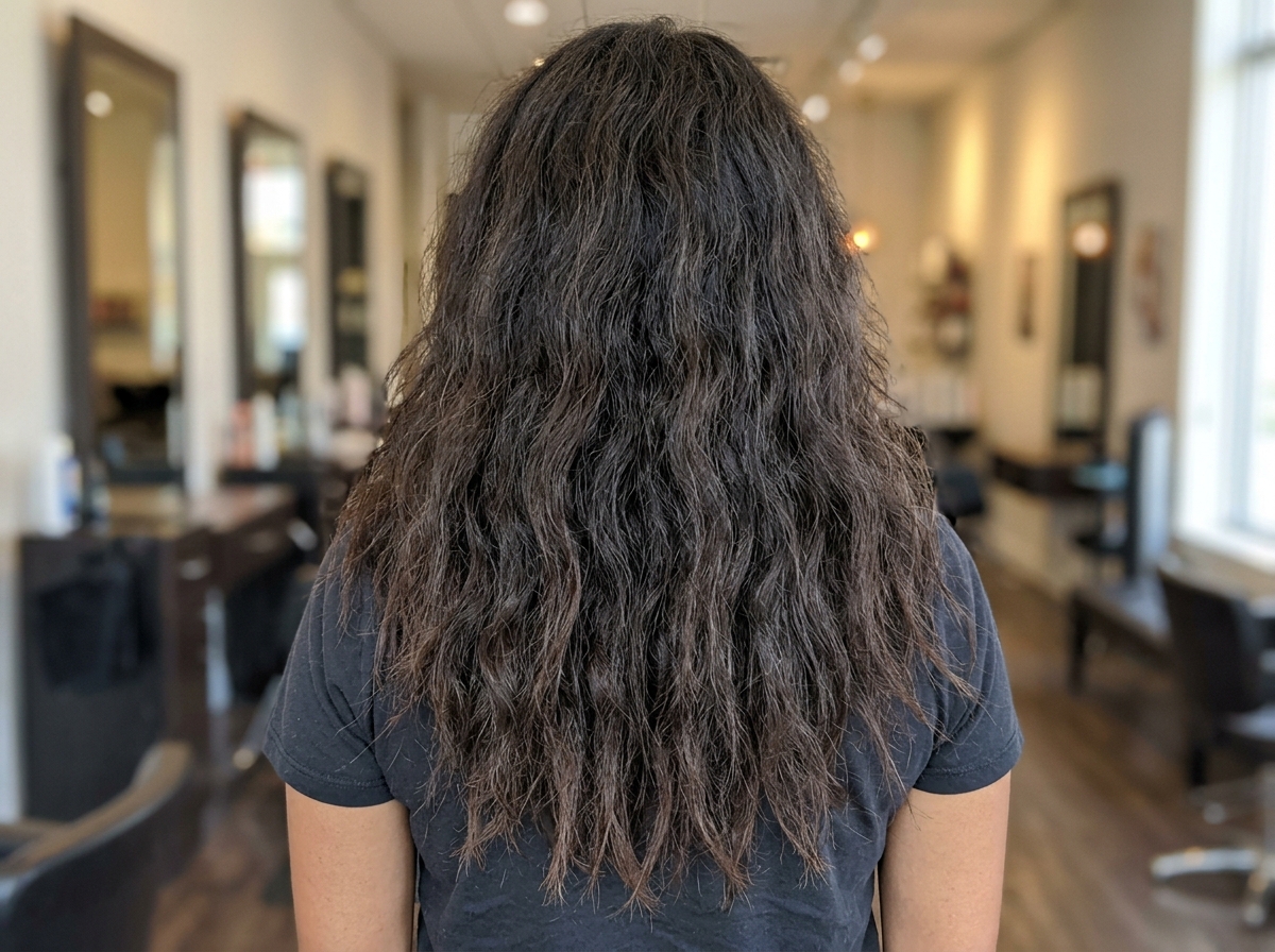 Frizzy Wavy Unruly Hair Before Keratin